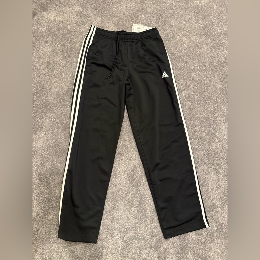 Adidas Men’s Black Joggers with White Stripes